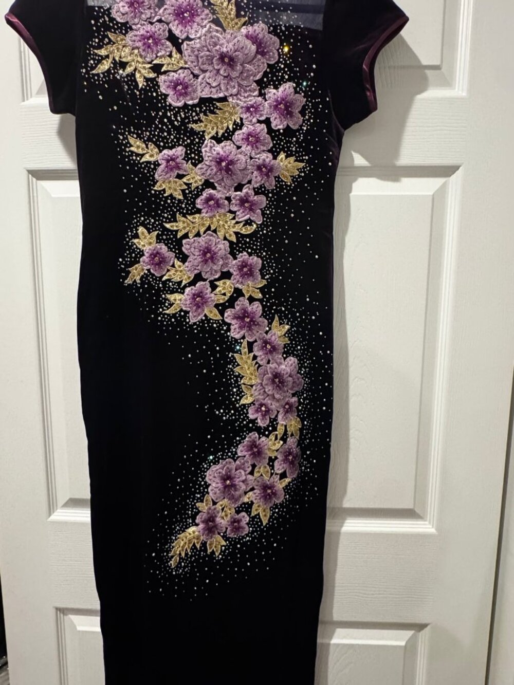 Steve Madden Black Sequin Top & Satin Wide-Leg Pants Set β Size 8